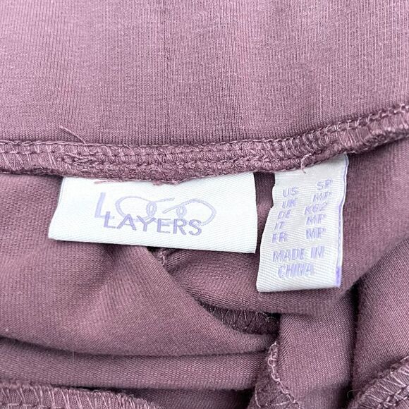 Logo Layers Leggings Size Small Petite Lori Goldstein Light Plum Mauve Purple - Picture 5 of 6